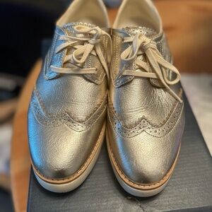 Women's Cole Haan Gold Grand City Platform Oxford Shoes